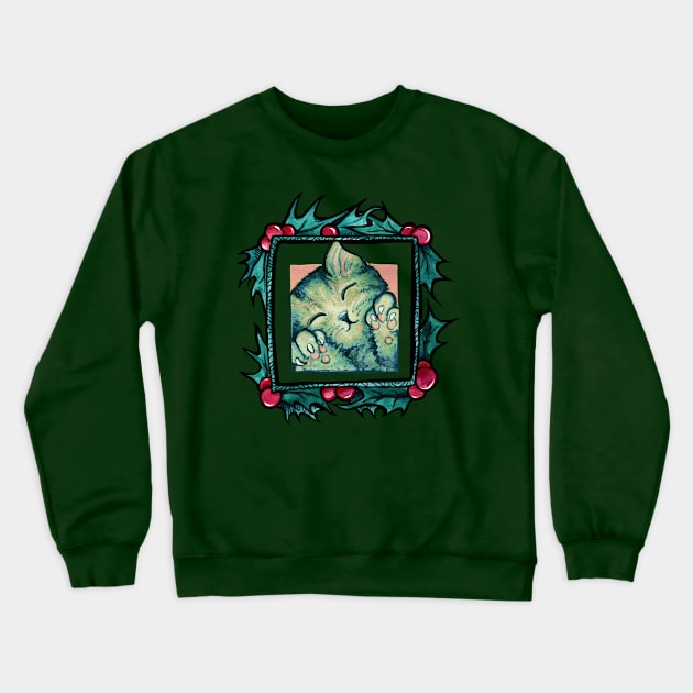 Cute Merry Christmas Kitty Crewneck Sweatshirt by bubbsnugg